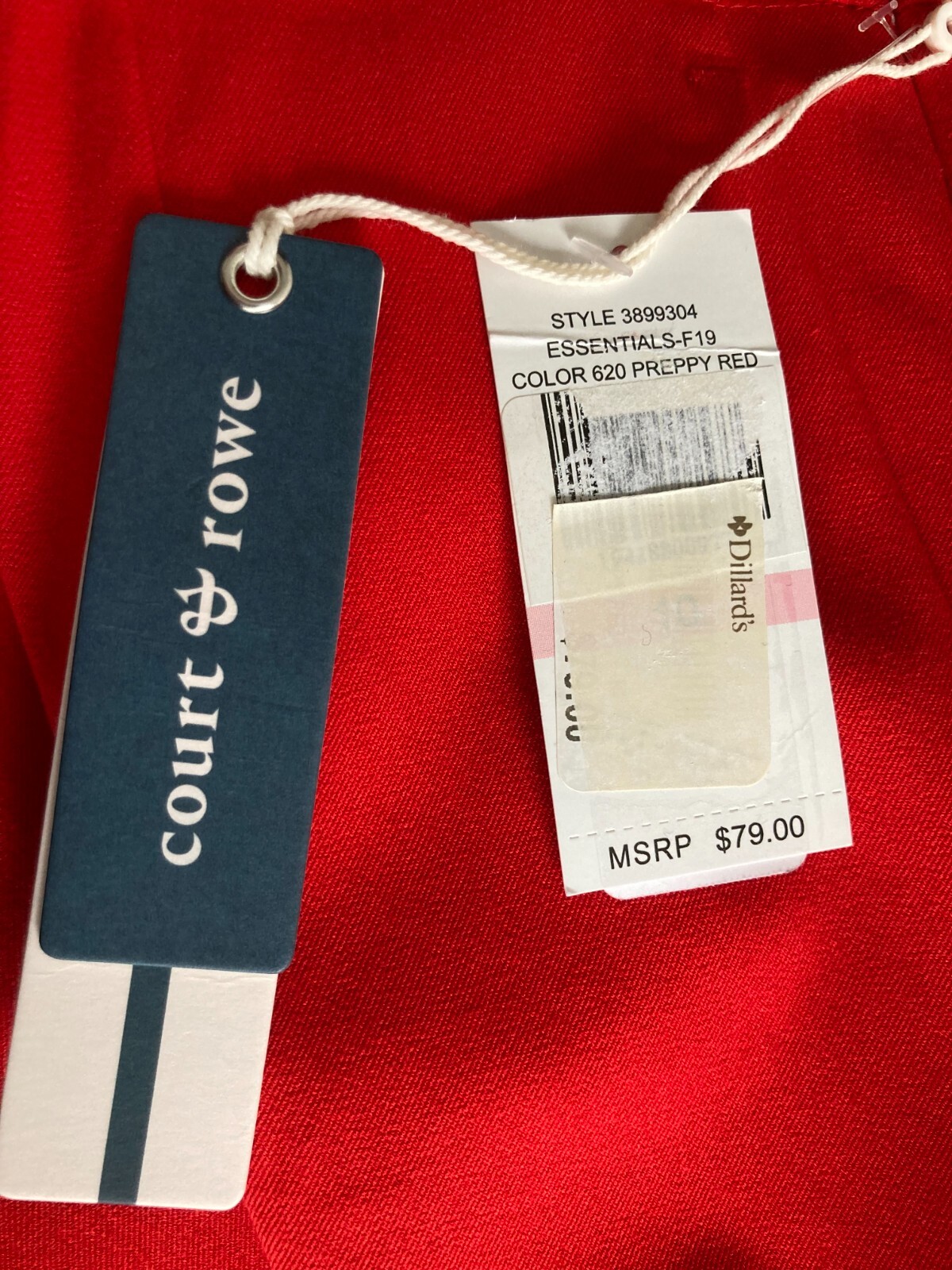 FILA Court & Rowe Red Stretch Casual Pants Tapered Leg Women’s Size 10