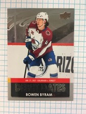 2021-22 Upper Deck hockey debut dates #DD-13 Bowen Byram 