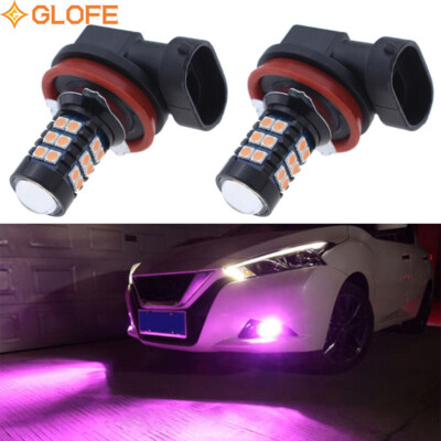 GLOFE Lighting H8 Pink Purple Fog Light Bulb Safety Enhanced Color 14000K Lamp