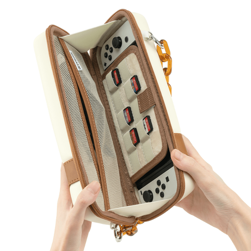 Custodia da trasporto vintage GeekShare per Nintendo Switch/Switch OLED con cinturino acrilico - Foto 10 di 13