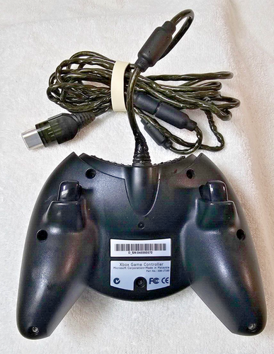 Original Xbox OEM DUKE Black Controller with Breakaway Cable CLEANED & TESTED - Picture 4 of 7