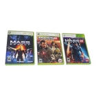 Mass Effect 1, 2, and 3 for Microsoft Xbox 360, Lot TESTED Set BUNDLE