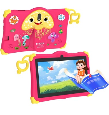 ATOUCH Q37 Android Tablet für Kinder, 7 Zoll Bildschirm Früherziehung Smart Tablet