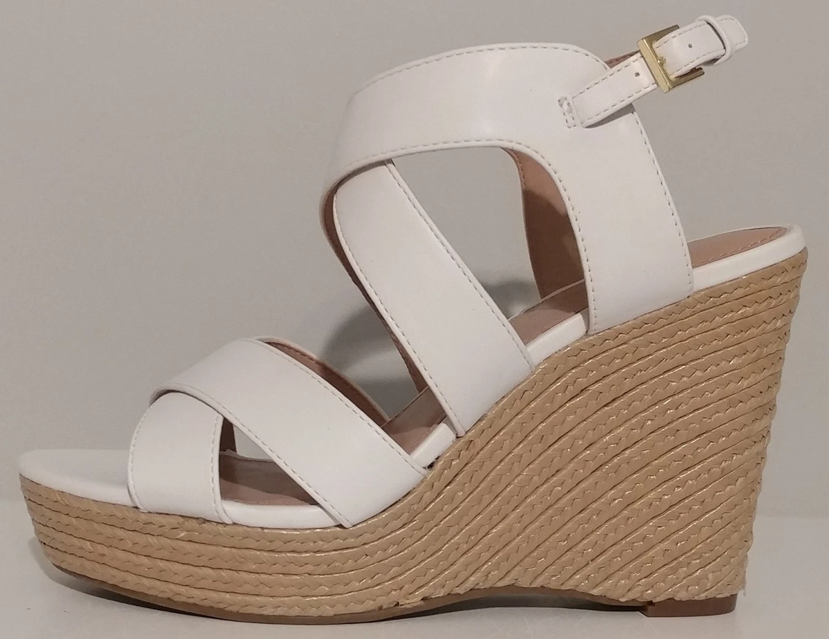 NEW BCBGeneration Jaida White Wedge Sandals 4