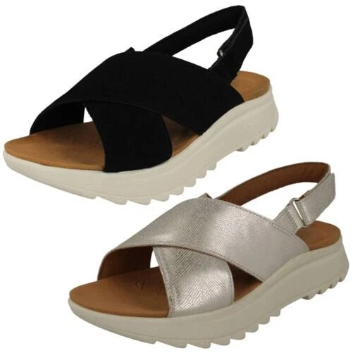 Donna Clarks Croce Dettagliato Suola Doppia Sandali con Cinturino' Dashlite Wish