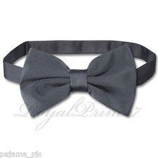Classic New Charcoal Gray Men's Pre-tied Bowtie Bow tie wedding Party Prom