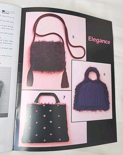Patons Designer Knit Crochet Series Bags Purses 8 Pattern Design Booklet 500201 - Picture 6 of 6
