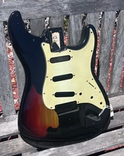 JVG ST BODY RELIC 60’s style BLACK Nitro Lacque OVER  3 Tone SUNBURST JVGuitars