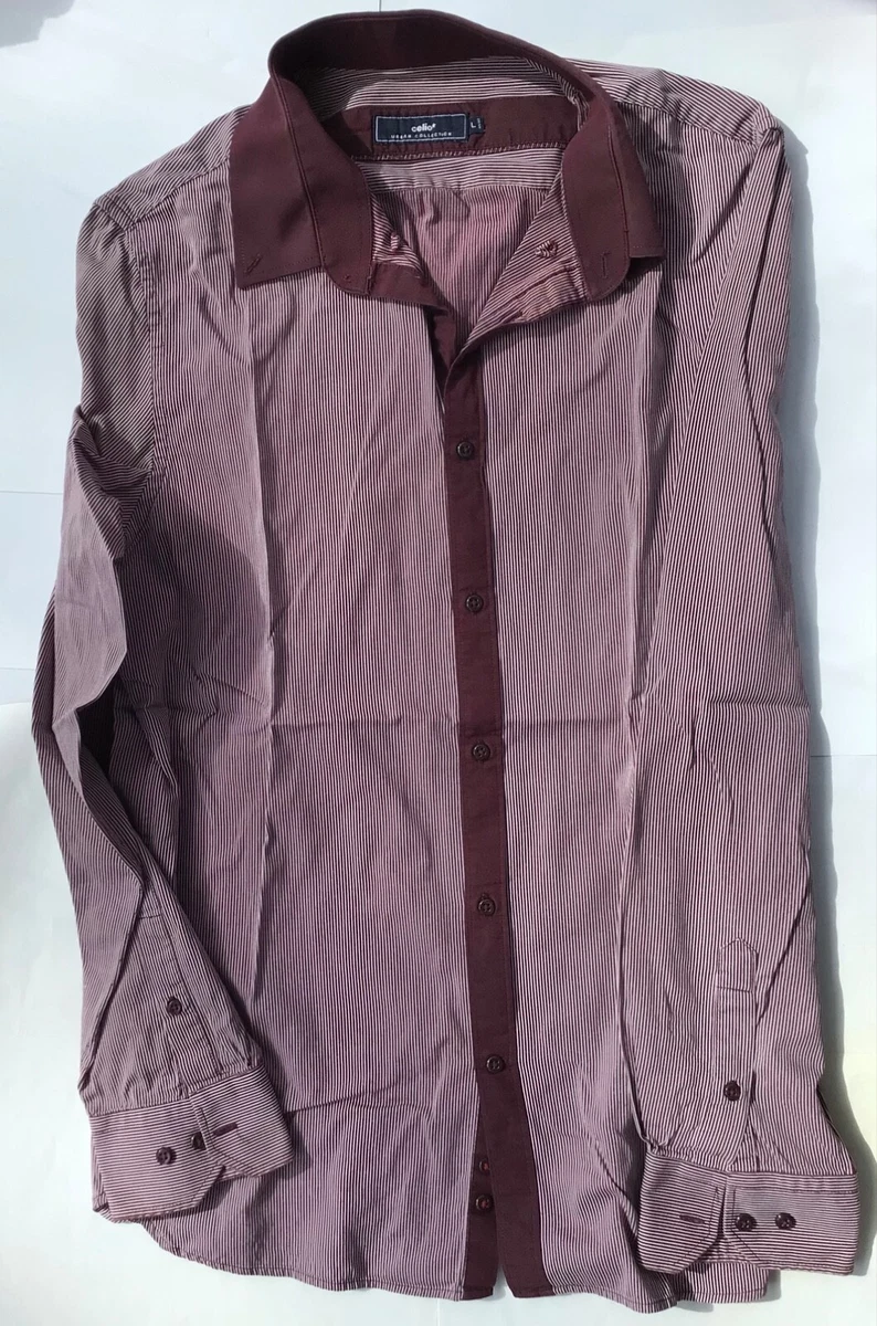 Celio - Chemise Manches Longues A Rayures Raffinee Bleu Marine