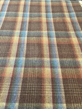Fabric 100% Wool Plaid Check Woven Wide Width Multi Colored Sold by the Yard New