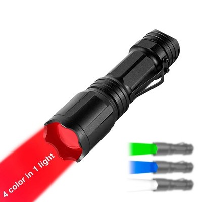 LUMENSHOOTER Upgraded Zoomable Red Flashlight, 4 Color in 1 Flash Multicolor 
