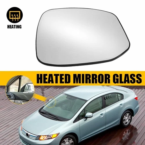 Passenger Right Side Rear Side View Heated Mirror Glass For 2012-13 Honda Civic