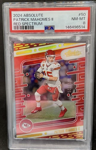2024 Panini Absolute Patrick Mahomes PSA 8 #50 Red Spectrum #d /125 KC Chiefs