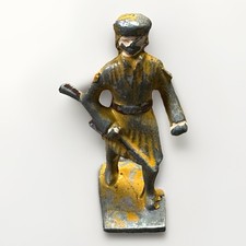 Antique Vintage Cast Lead Toy Soldier With Original Metal Fatigue Wear And Tear