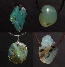 Unikat Edelstein Anhänger Andenopal blau grün Opal für Kette + Band Steinschatz