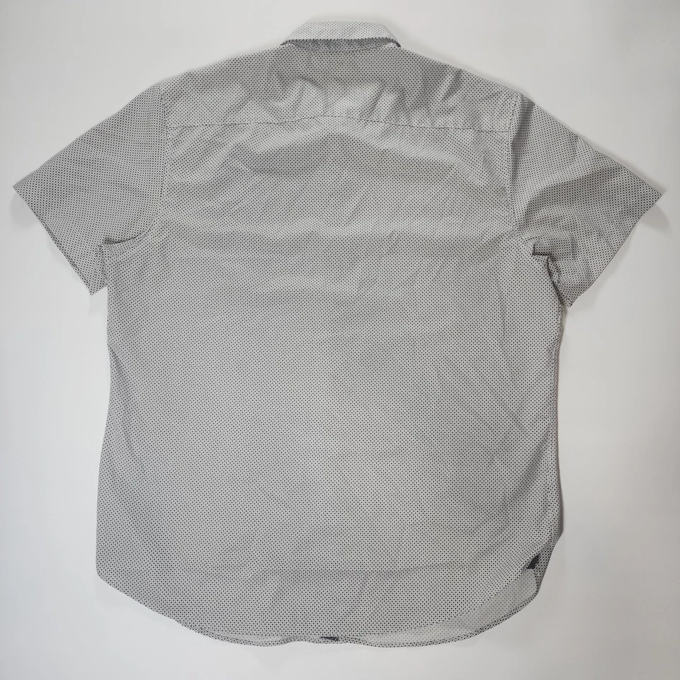 Con.Struct Shirt Mens L Gray 4 Way Stretch Slim Fit Polka Dot Short Slevee EUC - Image 4 of 4