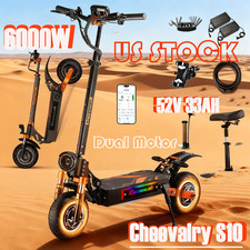 Cheevalry S10 Folding E-Scooter 6000W Dual Motor 52V 33AH EScooter OffRoad 130km
