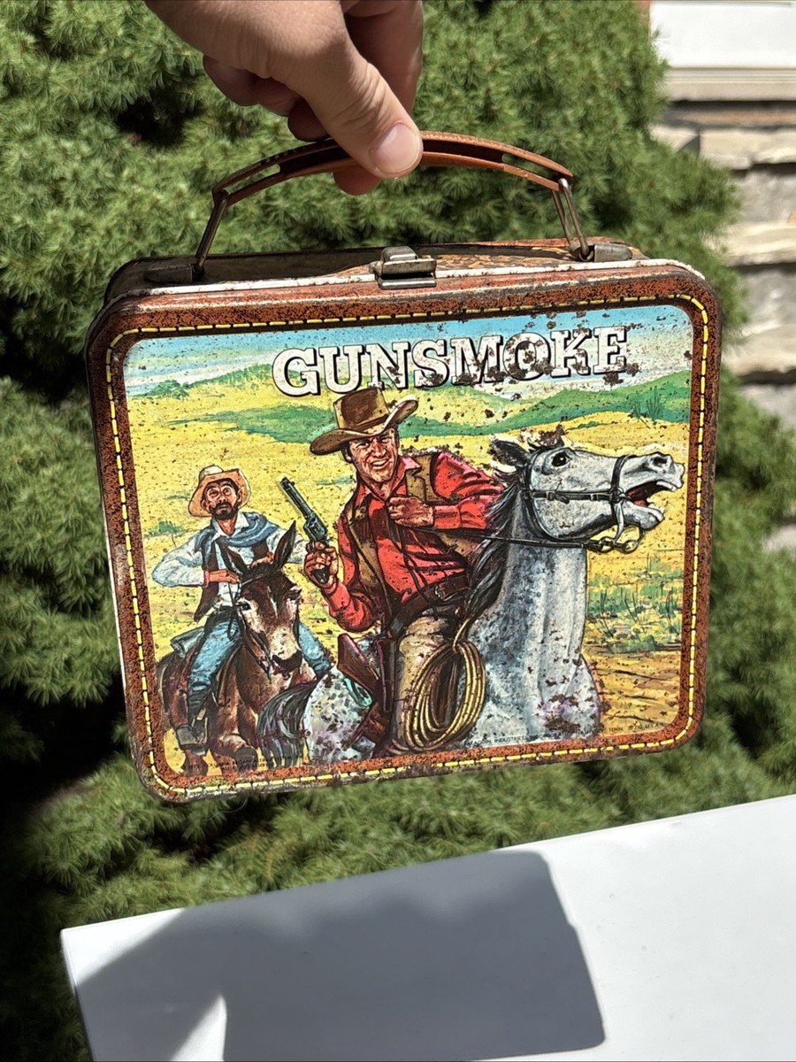 Vintage 1973 Gunsmoke Metal Lunchbox No Thermos As Is Rough