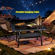 Aluminum Camping Folding Table Portable Office Camping Picnic BBQ w/Storage Bag