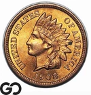 1908-S Indian Head Cent Penny, Blazing RED, *Key Date* Amazing Gem BU++ RD