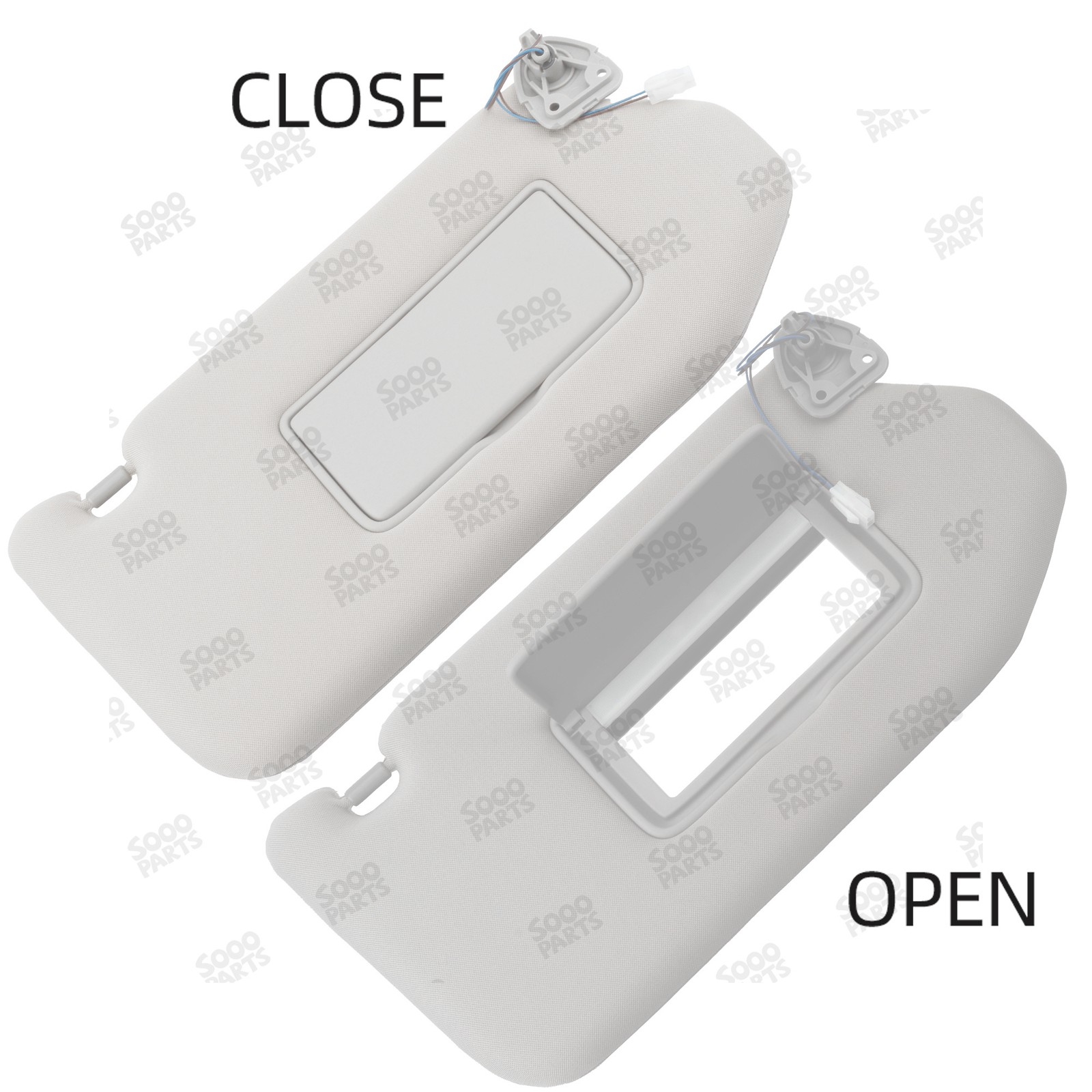 Pair Left & Right Gray Sun Visor For 13-18 Nissan Pathfinder 14-17 Infiniti QX60