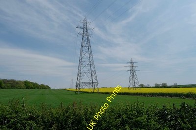 Photo A2 Wires and Cirrus Edenham Several power lines cross to the south c2016
