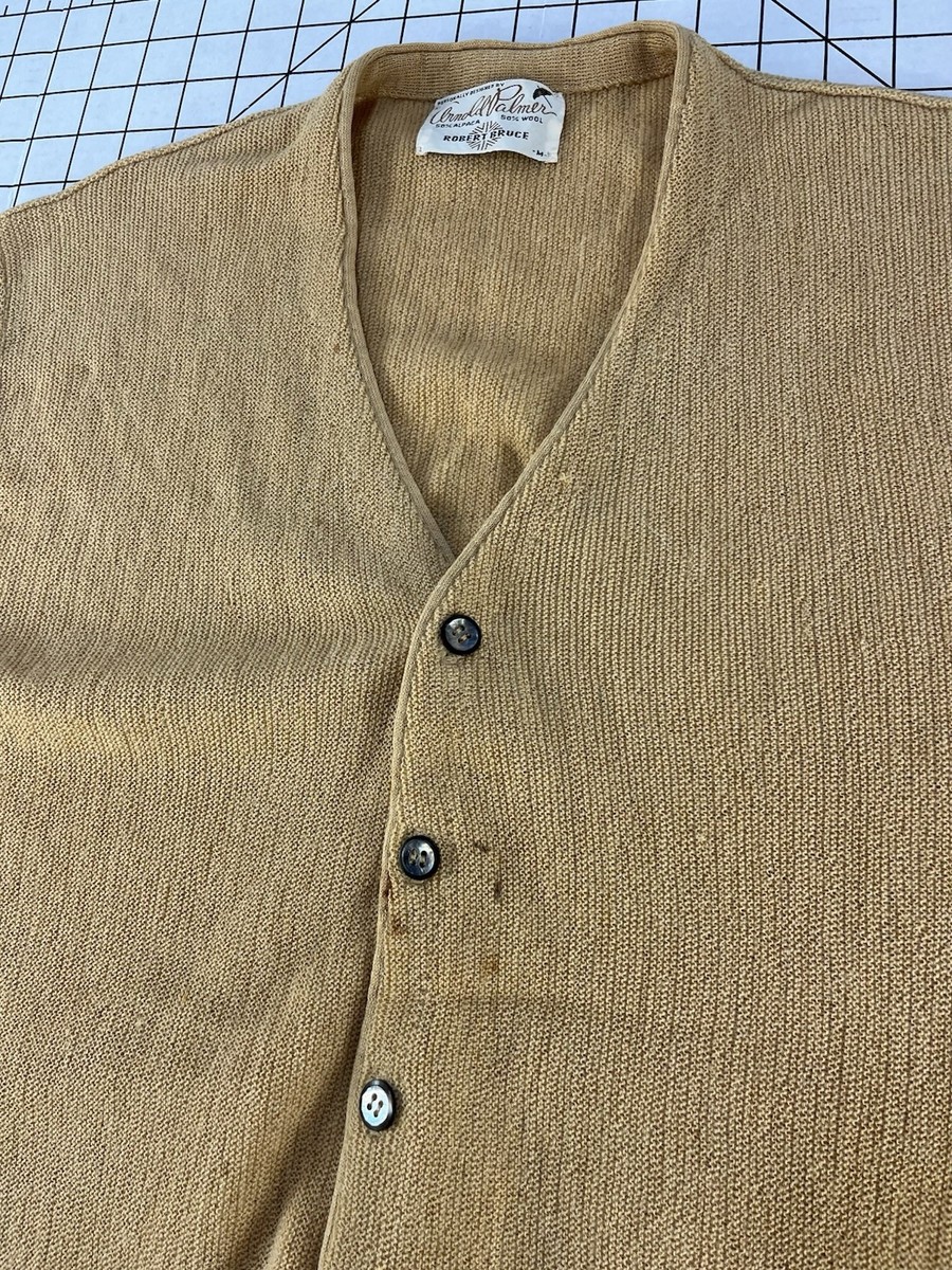 Vintage Arnold Palmer Robert Bruce Cardigan Men M Alpaca Wool