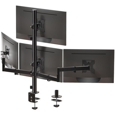 WALI Quad Monitor Mount for 13-27 Inch Screens, Fully Arms, Black