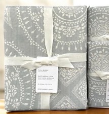 New Pottery Barn DOT MEDALLION REVERSIBLE Duvet Full Queen 2 Euro Shams NWT