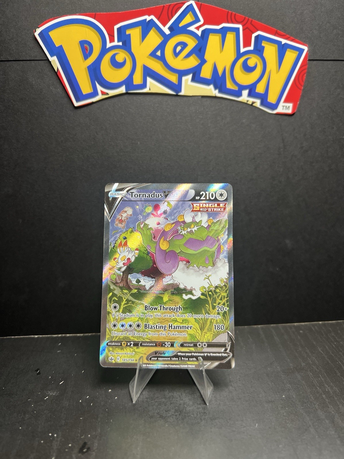 Pokemon TCG - Tornadus V 185/198 Chilling Reign Full Art Holo Near Mint