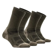  2 Pairs Ultralight Running Socks, Crew Coolmax Cotton Large Dark Green