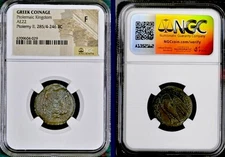 Egypt Ptolemaic Kingdom Coin 285BC-246BC NGC Graded Fine Ptolemy II Zeus Eagle