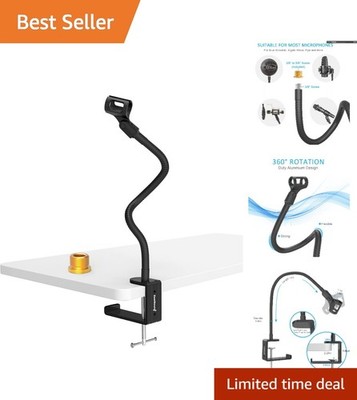 Versatile 13'' Microphone Stand with 3/8'' to 5/8'' Adapter - Perfect for All Mics
