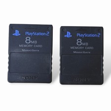 Lot Of 2 Sony Playstation 2 PS2 Official OEM Memory Card Black SCPH-10020 11