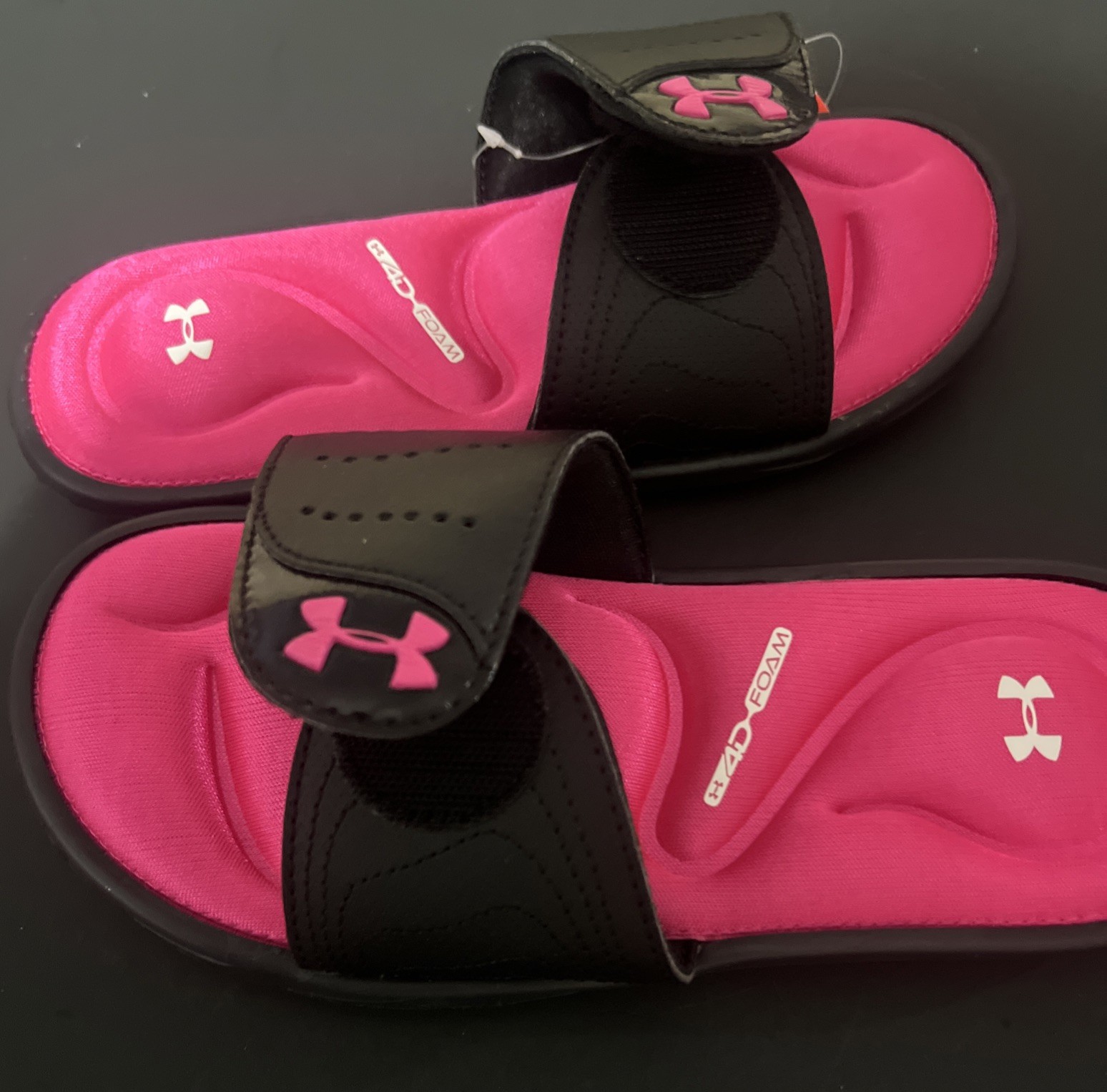 Girls Size 3 Y UNDER ARMOUR IGNITE 3022733 4D COMFORT FOAM Slides PINK Sandals thumbnail 7