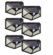 6X FARETTI DA ESTERNO FARETTO CON LUCI LED PANNELLO SOLARE SENSORE DI MOVIMENTO