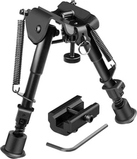 Rifle Bipod 6-9 Inch Adjustable Tactical Bipod Picatinny Bipod with Rail Mount A