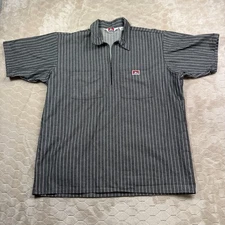 VTG Ben Davis Hickory Stripe 1/2 Zip Work Shirt USA Made Sz XL Great Condition