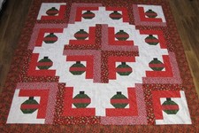 Patchwork Quilt Top "Christmas 17" PIECED Bed,Lap,Wall,Sofa 62" Sq USA Homemade