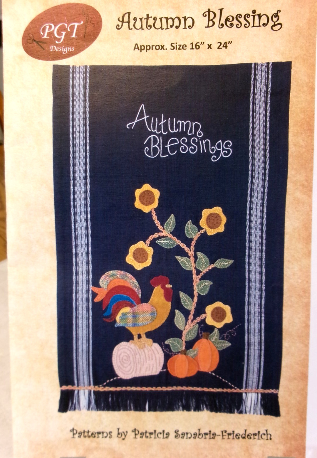Wool Appliqu&eacute; Kit- Autumn Blessings. PGT Designs. 16" x 24"