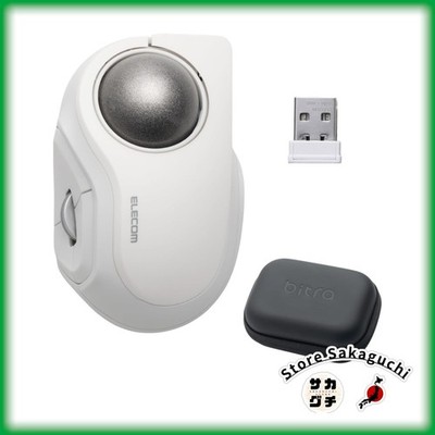 ELECOM bitra Index Finger Trackball Mouse 5 Button Wireless Compact Silent White