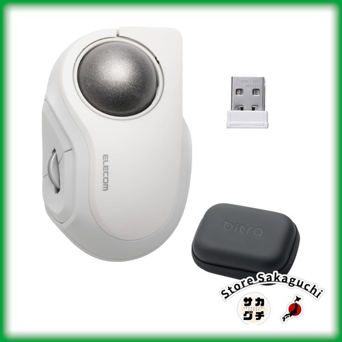 ELECOM bitra Index Finger Trackball Mouse 5 Button Wireless Compact Silent White - 第 1/16 張圖片