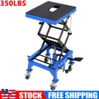Hydraulic Motorcycle Lift Table 350LBS 4 Wheels ATV Dirt Bike Scissor Jack, Blue