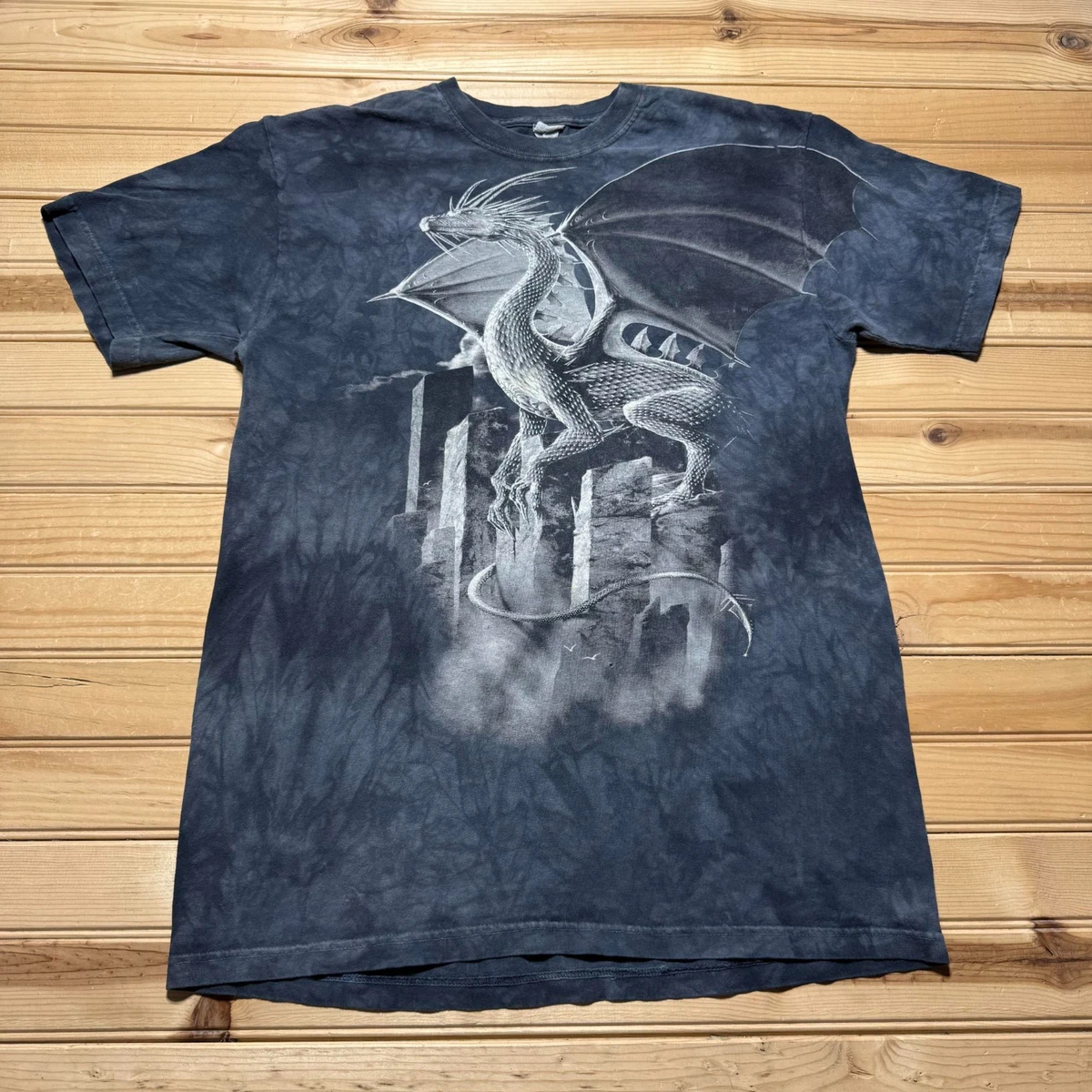 T-shirt The Mountain Homme 3XL Tie-dye Bleu Sarcelle Motif Loup Et Lune - 2013