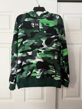 Under Armour Boys YXL UA Rival Fleece Pullover Hoodie Green Camouflage