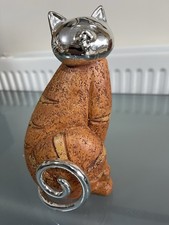 The Leonardo Collection Ginger And Silver Coloured Cat Figurine