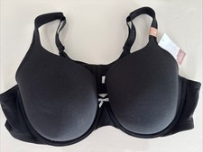 Cacique Bra Cotton Lightly Lined Underwire Black 48C