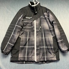 Free Country Boy's Jacket Size XL 14/16 Black Gray Plaid Extreme Performance Ski