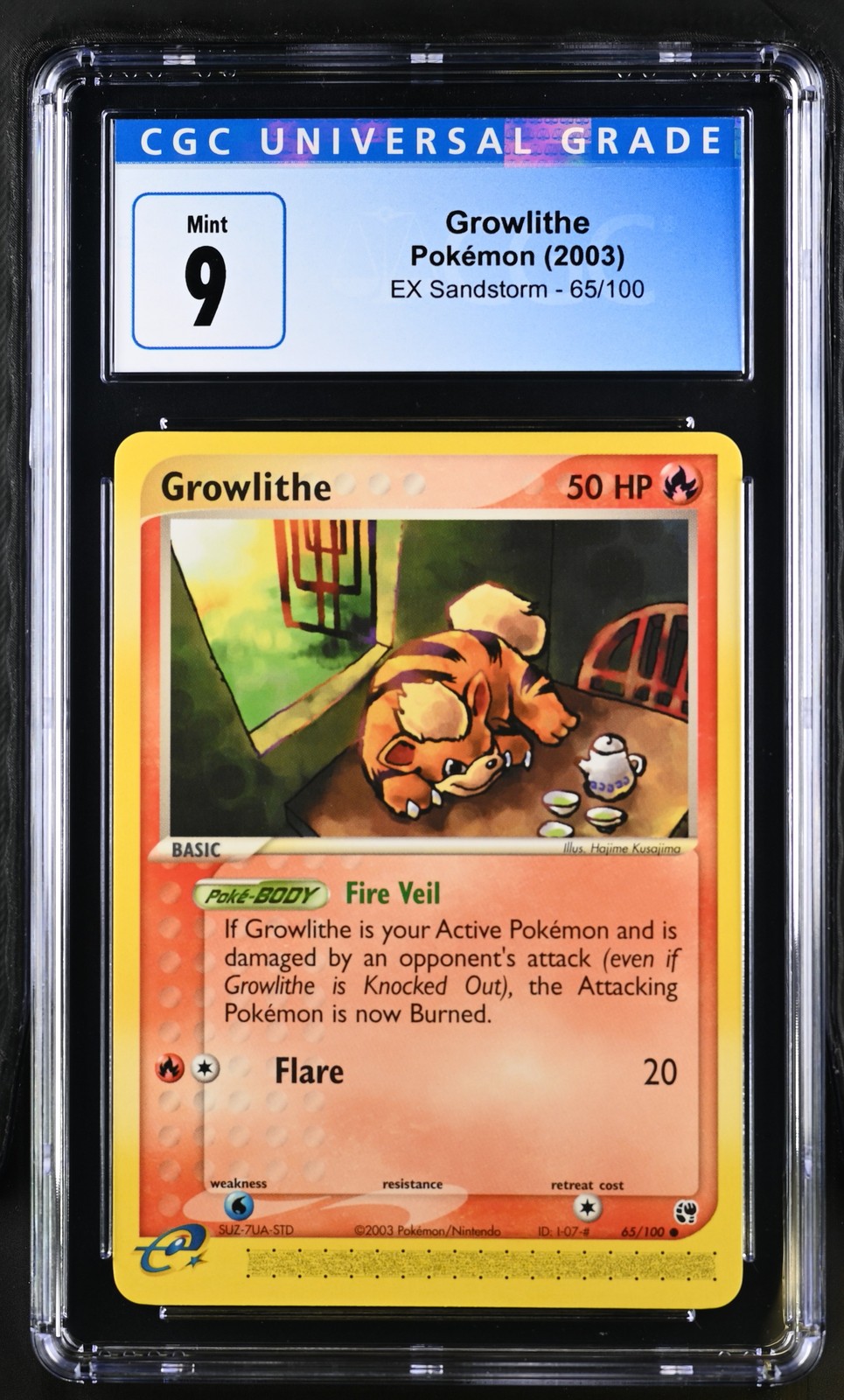 Pokemon TCG Growlithe 65/100 CGC 9 MINT EX Sandstorm