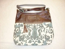 Myra Naive Leather and Canvas shoulder bag purse Western Cowgirl Boho